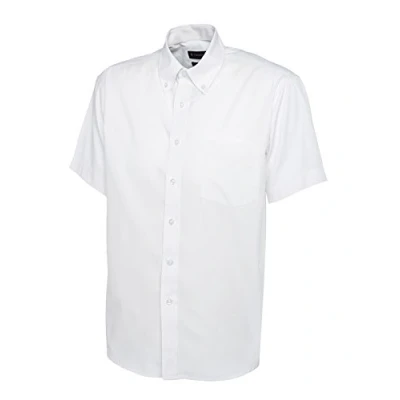 Image of Mens Pinpoint Oxford Half Sleeve Shirt Charcoal XL