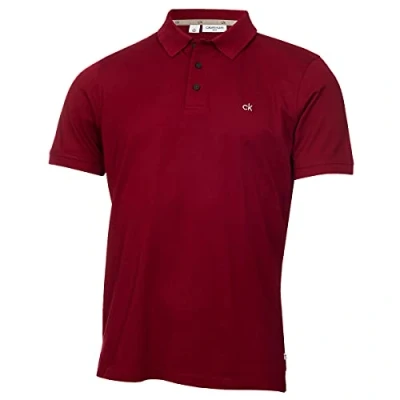 Image of Calvin Klein Mens Planet Polo Shirt Burgundy L