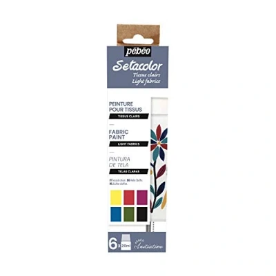Image of Pébéo Fabric Paints Starter Set Light Fabrics 6 x 20 ml