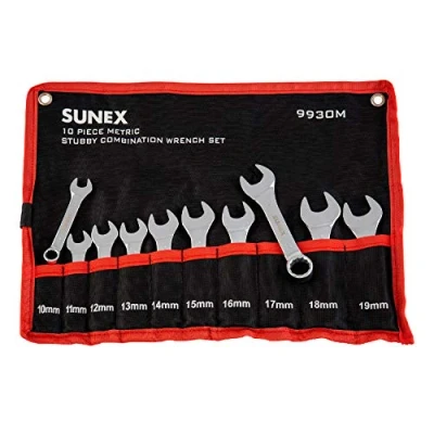 Image of Sunex Tools 9930M Metric Stubby Combination Wrench Set, 10 Piece
