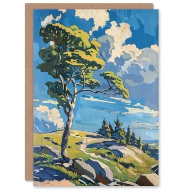 Image of Artery8 Greeting Card Dartmoor Bright Sunny Day Landscape Oil Painting Blank For All Him Or Her Art Birthday