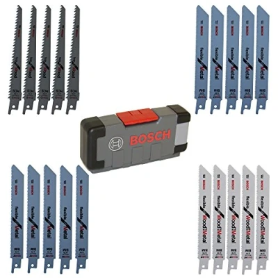 Image of Bosch Professional 20 Piece Recip Saw Blades Tough Box for Wood and Metal Set (for Metal, Accessories Saws)