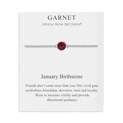 Image of Philip Jones January (Garnet) Birthstone Anklet Created with Zircondia® Crystals