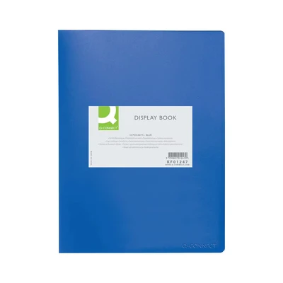 Image of Q Connect Polypropylene Display Book 10 Pocket A4 Blue Ref KF01247