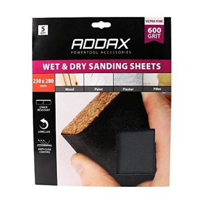 Image of 6x TIMCO Wet &amp; Dry Sanding Sheets 600 Grit Black 231485