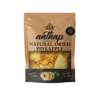 Image of Anthap 100% Natural Dried Pineapple, No Additives, Added Sugar, Preservatives, Naturally Sweet &amp; Tangy, Vegan Gluten Free, Rich in Antioxidants, Perfect for Snacking, High Fiber, 200g