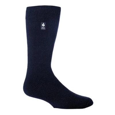 Image of Heat Holders Mens New Patterned Warm Winter Striped Twist Thermal Socks in 10 colours, size 6 11 UK 39 45 Eur (Navy)