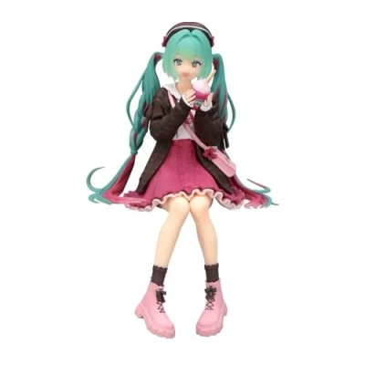 Image of Furyu Corporation Hatsune Miku Noodle Stopper Figure Autumn Date Pink Color View 14cm