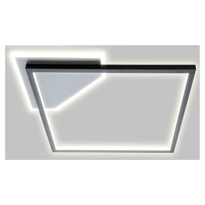 Image of Oslo Integrated LED Semi Flush Ceiling Light Matt Black 2x 3000K