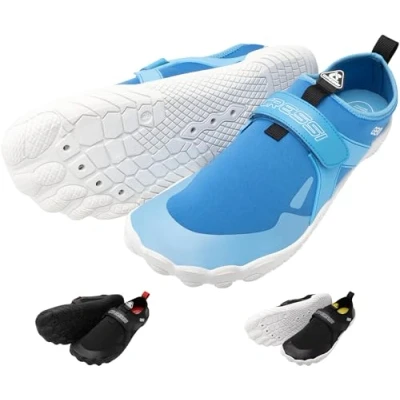 Image of CRESSI Geko Shoes Azure/White 44 Unisex Rock Shoe Ideal for an Immersive Experience in the Aquatic Environment with a Direct Connection to Seabed, Azure/White,