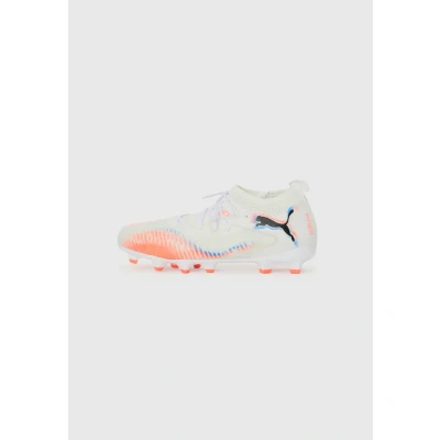 Image of PUMA Future 8 Match FG/AG JR Soccer Shoe, White Black Glowing RED, 11 UK