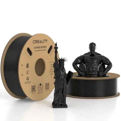 Image of Creality Hyper PLA Filament 1.75 mm 2 KG, 30 600 mm/s High Speed 3D Printer Filament, Pack 1 KG Spool(2.2 lbs), Dimensional Accuracy +/ 0.03 mm, Durable and Resistant (Black+Black)