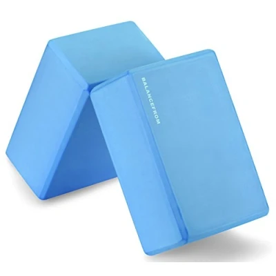 Image of Signature Fitness BalanceFrom Set of 2 High Density Yoga Blocks, 9&quot;x6&quot;x4&quot; Each, Pair (Blue)