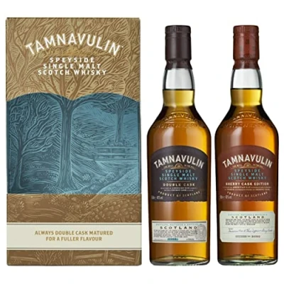 Image of Tamnavulin Single Malt Scotch Double Cask and Sherry Gift Pack, 2 x 50cl Amazon Exclusive