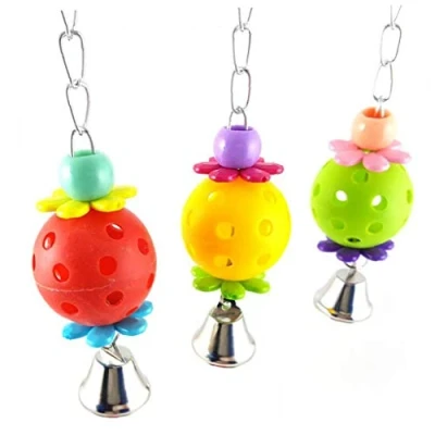 Image of 1pc Pet Bird Bites Climb Chew Toys with Bell Parakeet Cage Hanging Swing Products Supplies