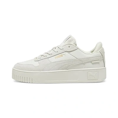 Image of Puma Carina Street Trainers, Women&#039;s, Size: 7, Vapor gray/gold Leather