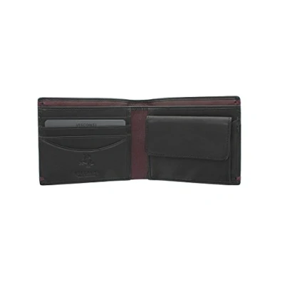 Image of Visconti Alpine Collection MONTREUX Leather Wallet RFID blocking AP62 Black/Burgundy
