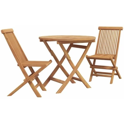 Image of vidaXL 3 Piece Folding Garden Bistro Set Solid Wood Acacia