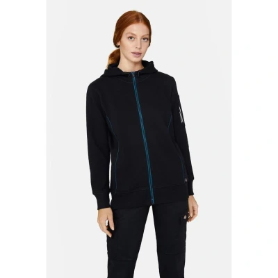 Image of Dickies Sweatshirt for Women, Performance Hooded Sweatshirt, Full Front Zip Opening, Black, M