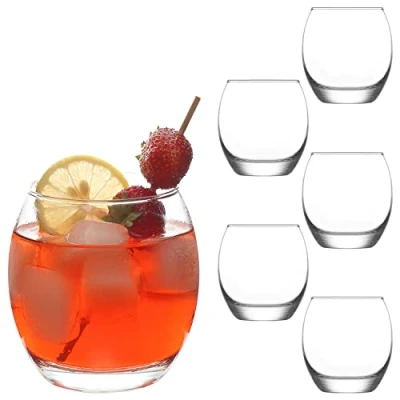 Image of 6x Clear 405ml Empire Tumbler Glasses Stemless Kitchen Water Whiskey Wine Gin Juice Cocktail Drinking Glass Set By LAV