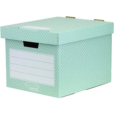 Image of Bankers Box Storage Box, Pack of 4, Green and White