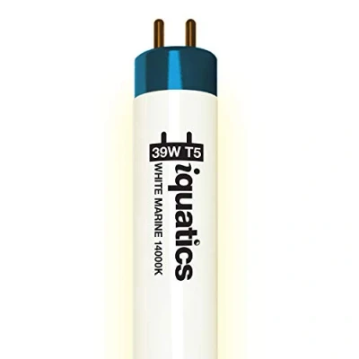 Image of iQuatics Aquarium Fish Tank Fluorescent Light Bulb T5, White 14000k, 39w 850mm 34&quot;