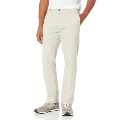 Image of Amazon Essentials Men&#039;s Slim Fit Wrinkle Resistant Flat Front Chino Trouser, Stone, 40W / 32L