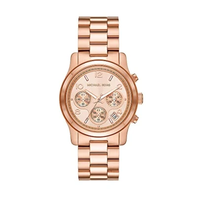 Image of Michael Kors Runway Chronograph watch, Women&#039;s, Size: One Size, Rosegold
