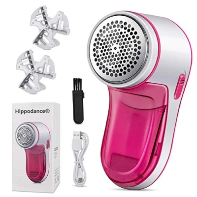 Image of Fabric Shaver,Lint Remover,Fluff Remover Quickly and Effectively Remove Bobbles for Clothes Furniture with 2 Spare Blades（red)