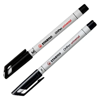 Image of STABILO Multi Surface Marker OHPen Universal Medium and Fine Twin Pack Black