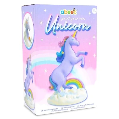 Image of abeec Paint Your Own Unicorn Arts and Crafts Kit for Kids 1 x 6 Paints 2 Paintbrushes Sets