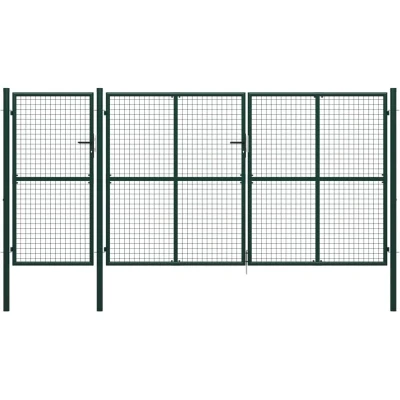 Image of vidaXL Garden Gate Steel 400x200 cm Green