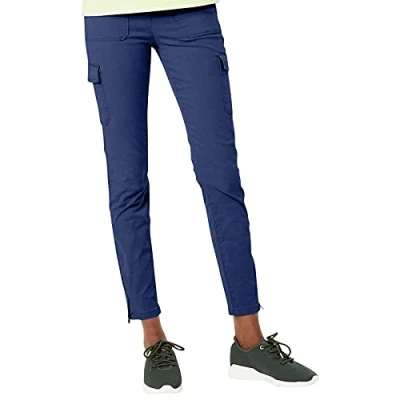 Image of MYT EX M&amp;S Womens Cargo Skinny Stretch Trousers Ladies Girls Zip Leg Cotton Brushed Chino Pants UK Sizes 6 24 (Blue, 16 Regular, Numeric_16)