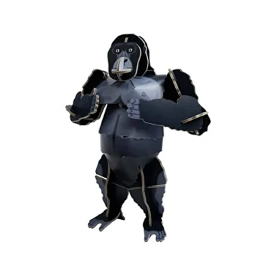Image of Build Your Own Moving Mountain Gorilla Pull Tab Chest Pounding Action Eco Friendly Cardboard Craft Kit Ages 8+