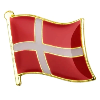 Image of Denmark National Flag Enamel Metal Pin Badge Diplomat Lapel