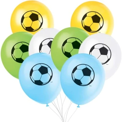 Image of Assorted Color 3D Soccer Latex Balloons (30cm) 8 Count Perfect for Sports Themed Parties &amp; Celebrations, 12&quot;