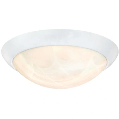 Image of 61066 28 cm Dimmable LED Indoor Flush Mount Ceiling Fixture, White Finish with Alabaster Glass