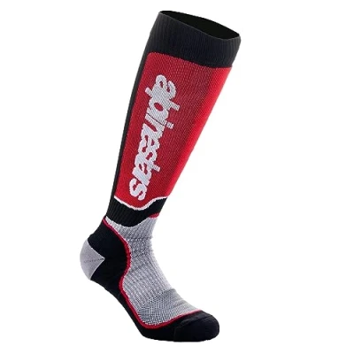 Image of Alpinestars Mx Plus Technical Socks, Black Grey red, M