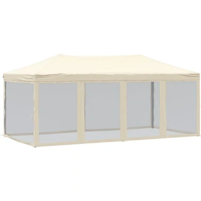 Image of vidaXL Folding Party Tent with Sidewalls Cream 3x6 m
