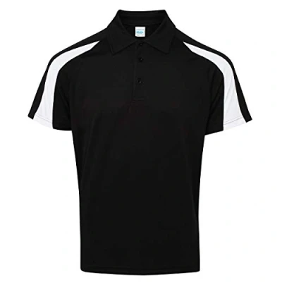 Image of AWDis Cool Contrast Polo Jet Black/Arctic White