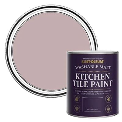 Image of Rust Oleum Pink water resistant Kitchen Tile Paint in Matt Finish Little Light 750ml