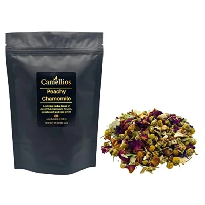 Image of Peachy Chamomile Tea, Herbal Loose Leaf Camellios (200g)