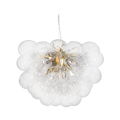Image of By Rydéns Gross pendant light, brass/clear, Ø 50 cm, glass