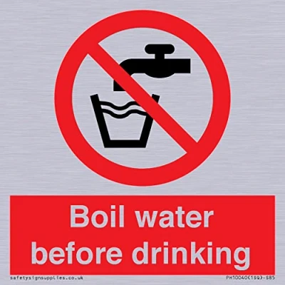 Image of Boil water before drinking Sign 85x85mm S85