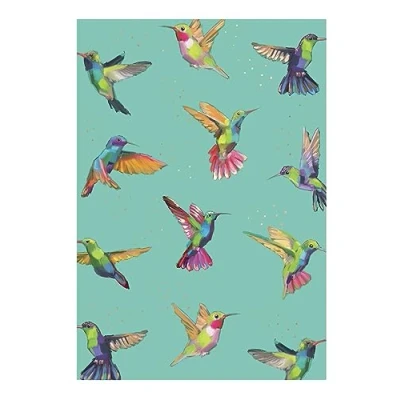 Image of Embossed Hummingbirds Any Occasion Card Foiled Portobello Greeting Cards PTB030