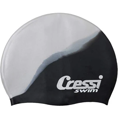Image of Cressi Unisex Child Silicone Kids Cap Shark Swimming Black/Silver, Uni