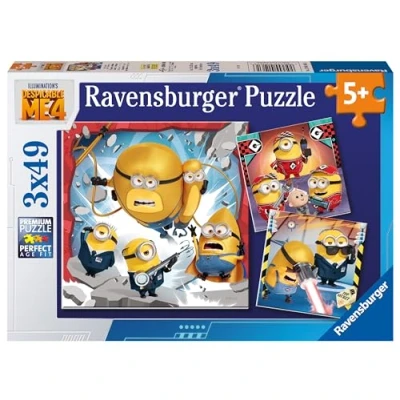 Image of Ravensburger Minions Despicable Me 4 Jigsaw Puzzles for Kids Age 3 Years Up in a Box (12, 16, 20, 24 Pieces) 2024 Film