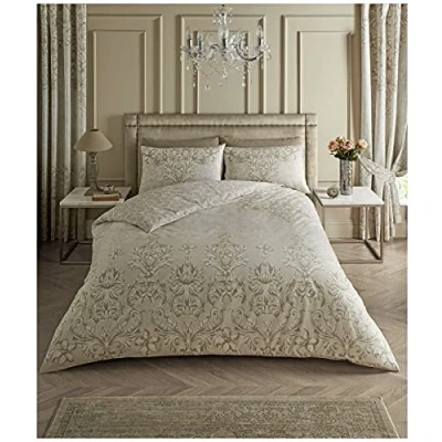 Image of GC GAVENO CAVAILIA Luxurious Antoninette Bed Set with Duvet Cover and Pillow Cases, Polyester Cotton, [ Double Natural ]