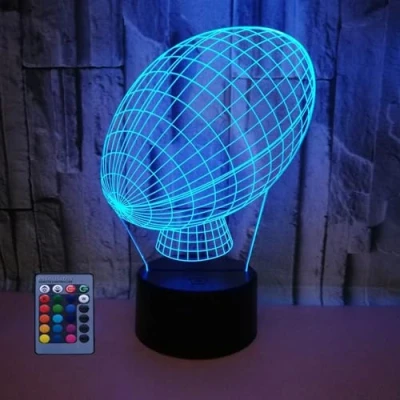 Image of HPBN8 Ltd 3D Rugby Night Light Lamp 7/16 Color Change LED USB Powered Remote Control Touch Switch Decor Decorations Valentines Birthday Room Decoration