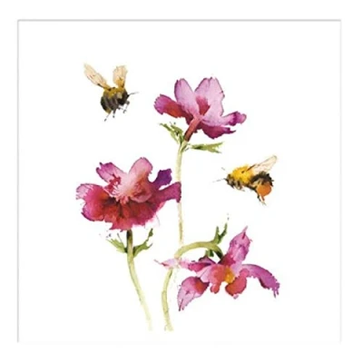 Image of Millbank Artistic Blank Card (WDM 462917) Bees &amp; Anemones by Kate Osborne Suitable for Birthdays Other Occasions